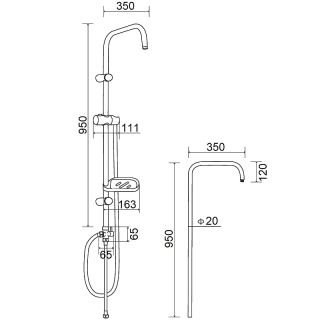 Душевая штанга Orange OL-BAR1b черный